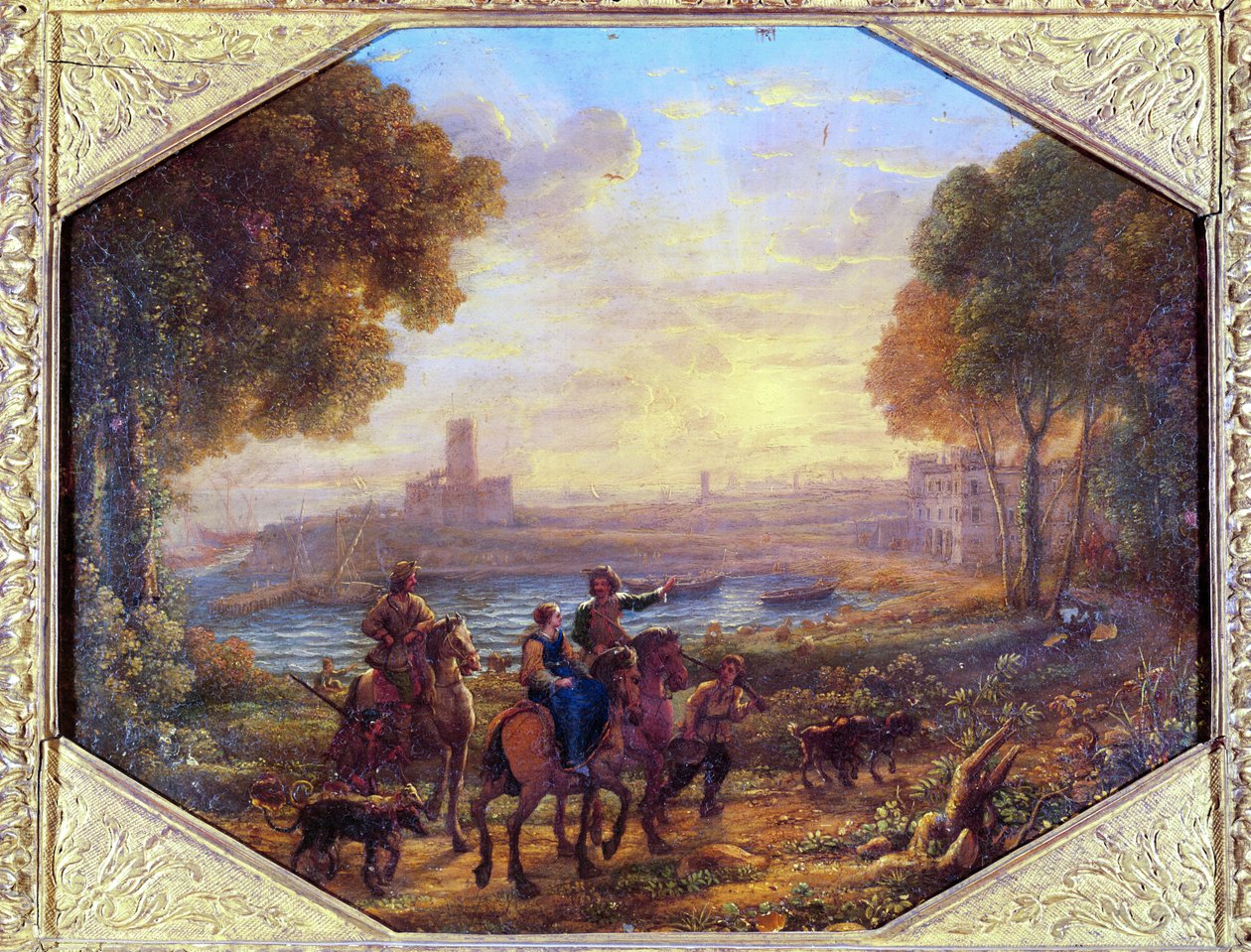 Landschaft mit dem Hafen von Santa Marinella (nahe Civitavecchia), ca. 1639-40 von Claude Lorrain