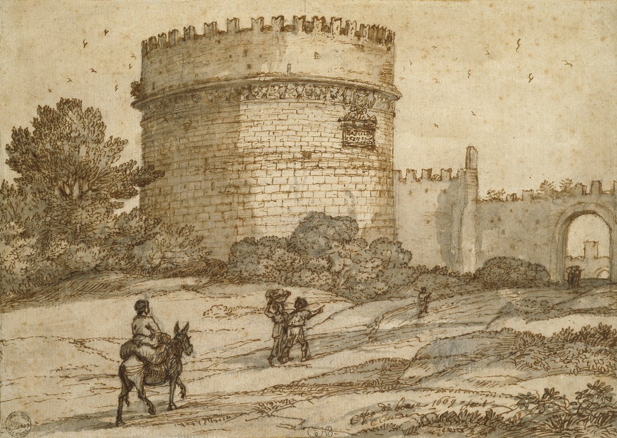 Grabmal der Cecilia Metella, 1669 von Claude Lorrain