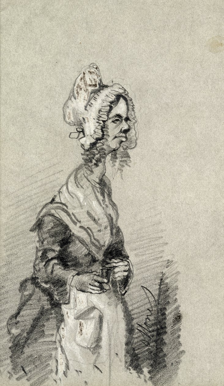 Alte Frau aus der Normandie im Profil, 1857 von Claude Monet