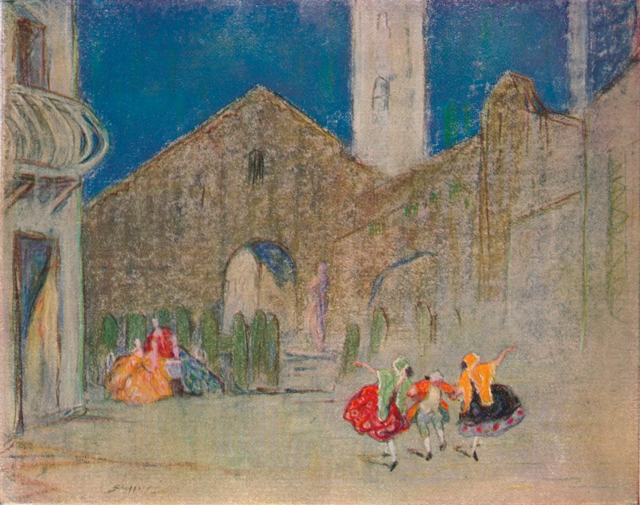 Szene aus dem russischen Ballett: Die gut gelaunten Damen von Claude Allin Shepperson