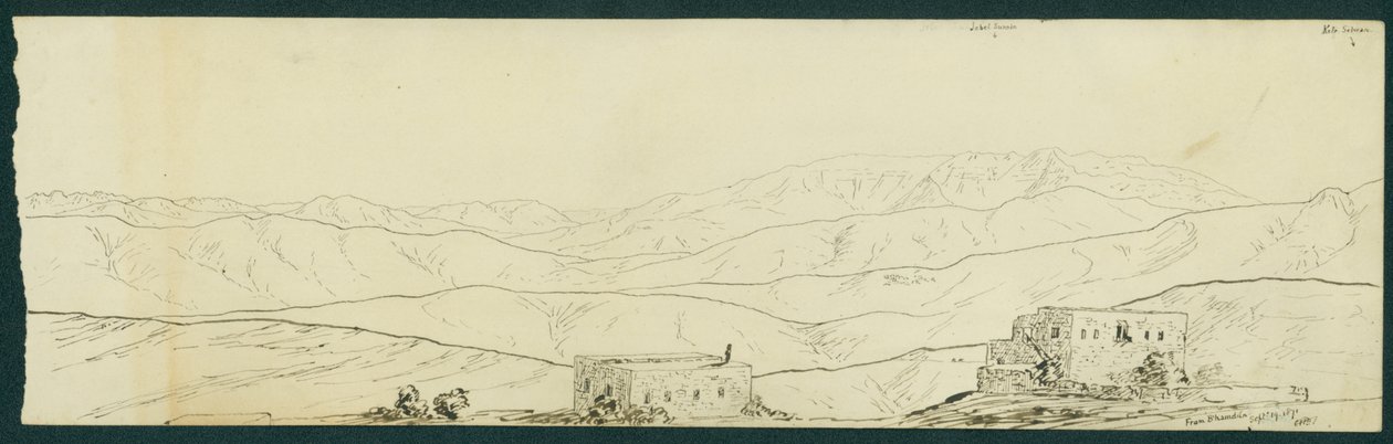 Ansicht von Jebel Sunnin und Kefr Silwan von B