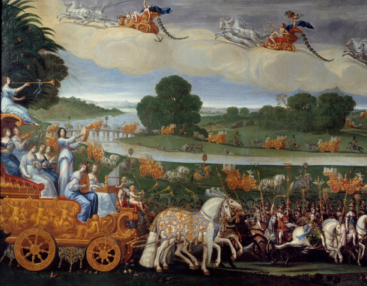 Die vier Elemente. Die Erde (Detail links). Öl auf Leinwand. Gemälde von Claude Deruet (1588-1662) von Claude Deruet
