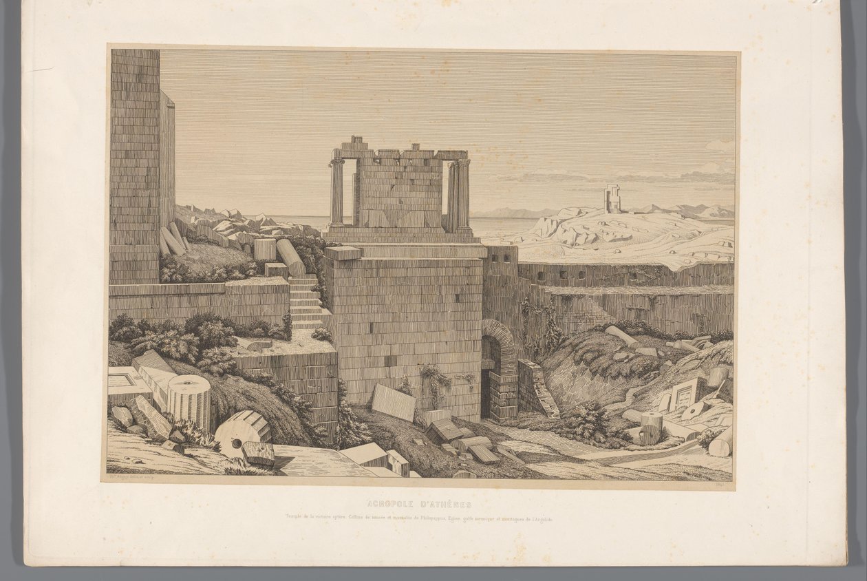 Ansicht der Akropolis von Athen von Claude Félix Théodore Caruelle d