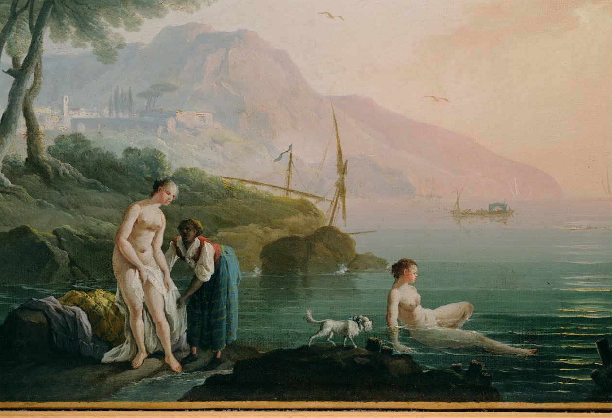 Badende Mädchen am Strand von Claude Joseph Vernet