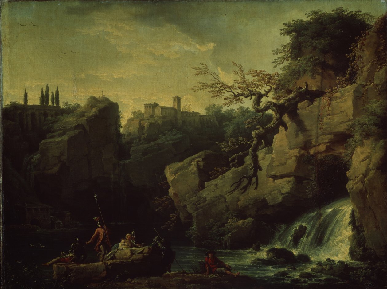 Romantische Landschaft im Stil von Salvatore Rosa, 1746 von Claude Joseph Vernet