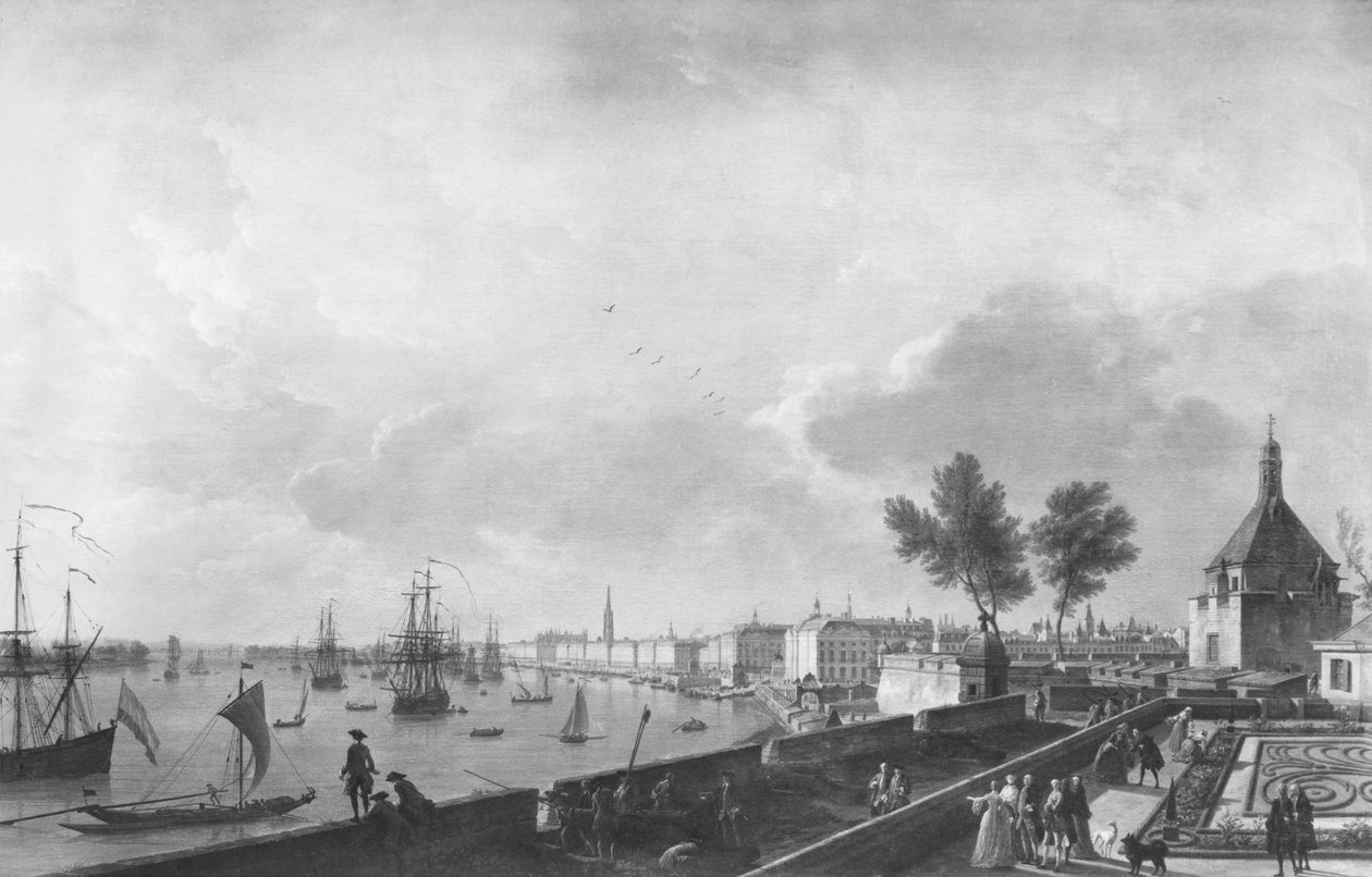 Blick auf den Hafen von Bordeaux vom Château Trompette aus gesehen von Claude Joseph Vernet
