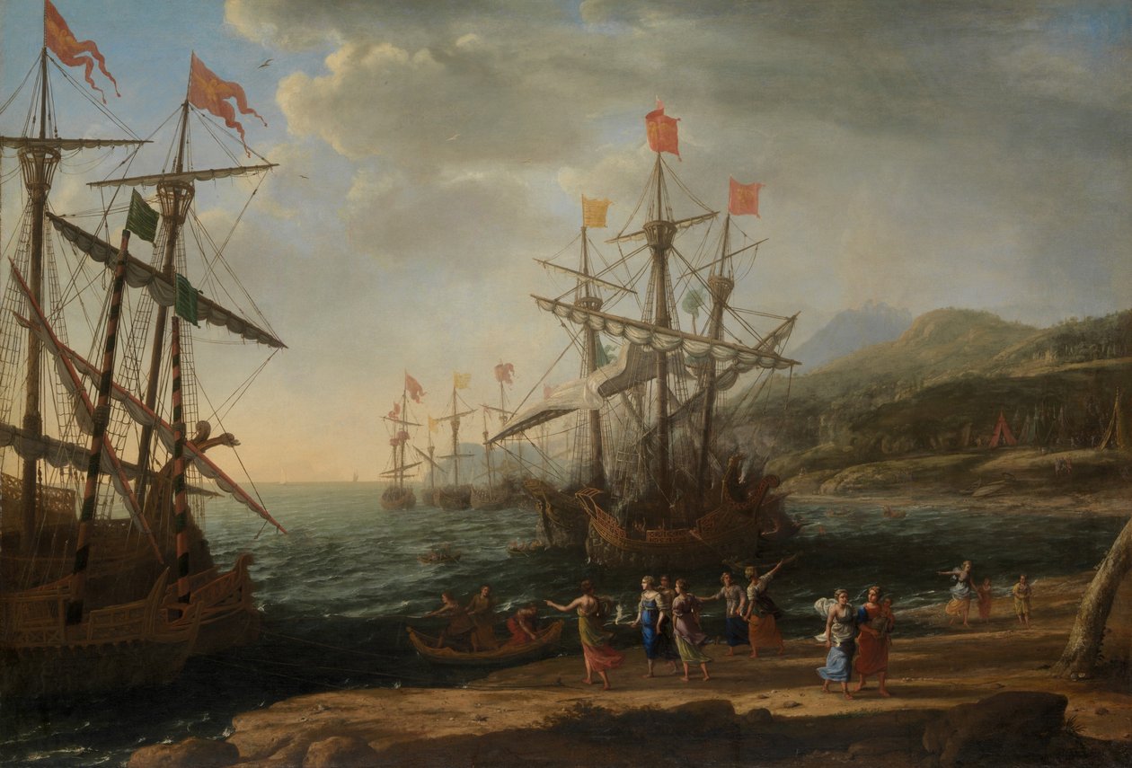 Die trojanischen Frauen setzen ihre Flotte in Brand von Claude Lorrain