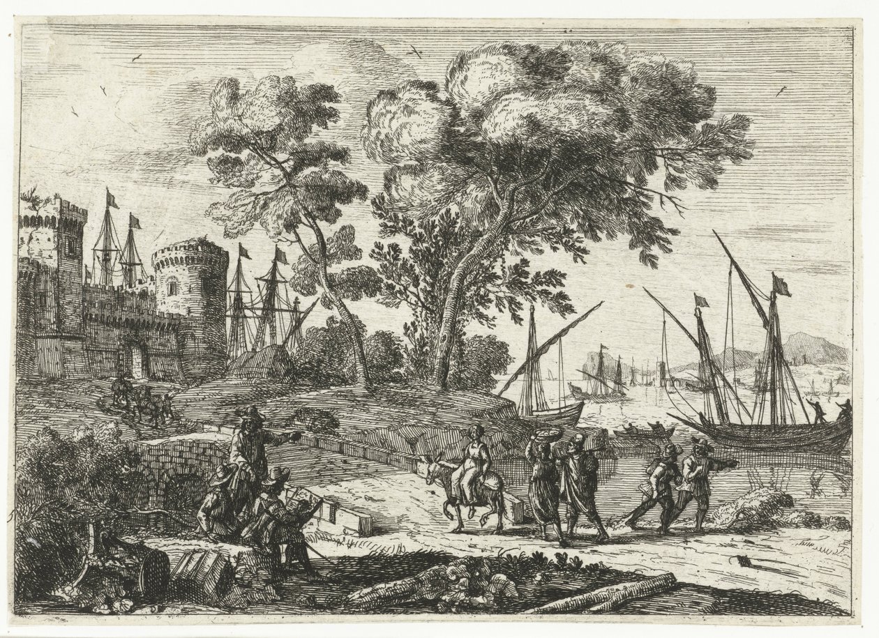 Künstler bei der Arbeit in einer Landschaft von Claude Lorrain