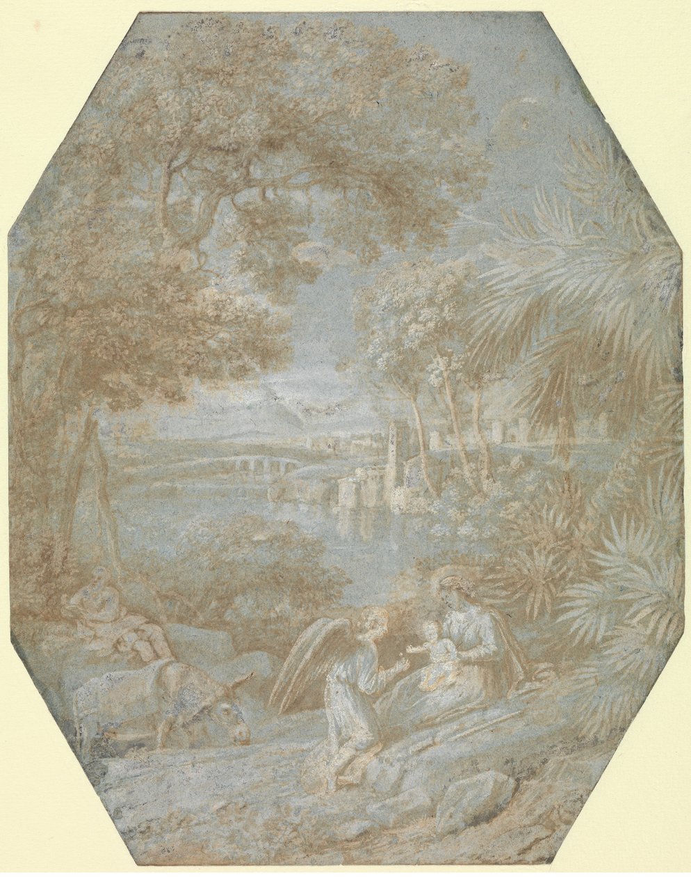Landschaft mit der Rast auf der Flucht nach Ägypten, 1645 von Claude Lorrain