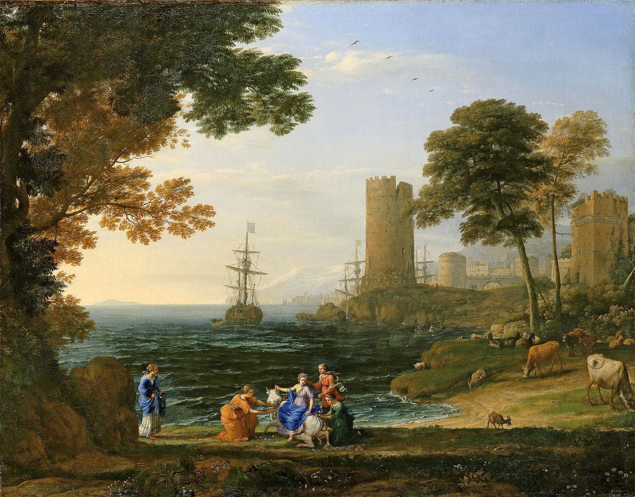 Landschaft mit der Entführung Europas durch Jupiter von Claude Lorrain