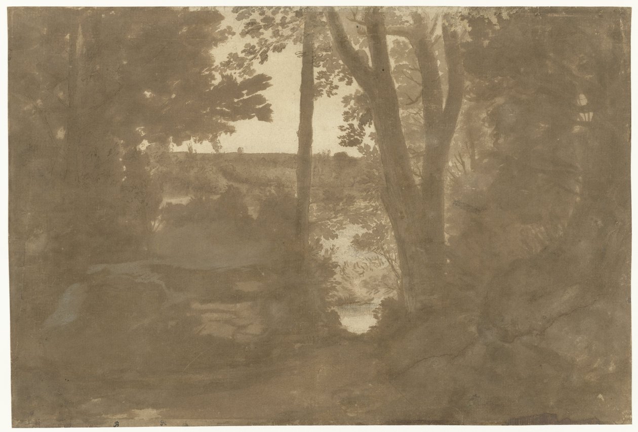 Landschaft mit Durchblick durch Bäume von Claude Lorrain