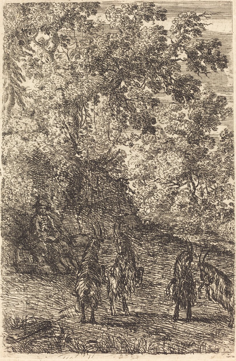 Hirte mit vier Ziegen (Les quatre chèvres) von Claude Lorrain