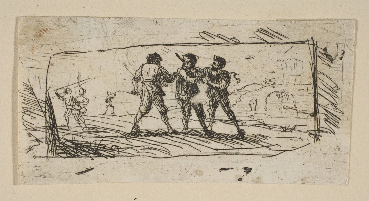 Studie mit Briganten Unterer Abschnitt, ca. 1633 von Claude Lorrain