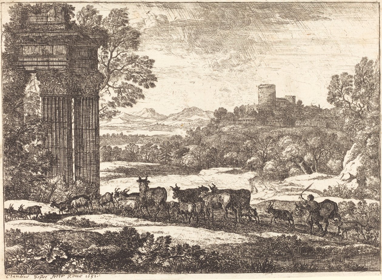 Die Herde kehrt bei stürmischem Wetter zurück von Claude Lorrain