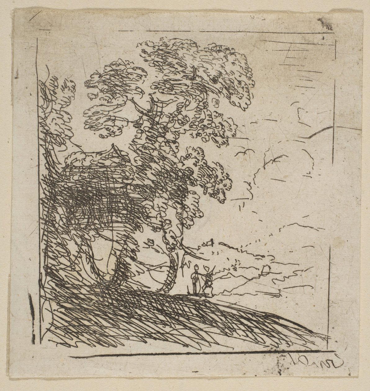 Die zwei Landschaften rechter Baum, ca. 1630 von Claude Lorrain