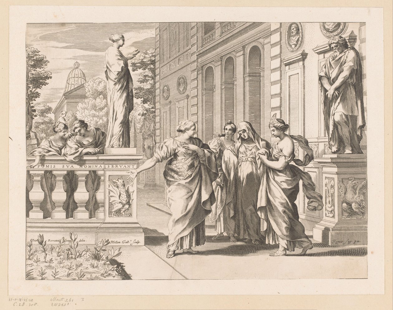 Allegorie zu Ehren des Collegio Romano von Claude Mellan