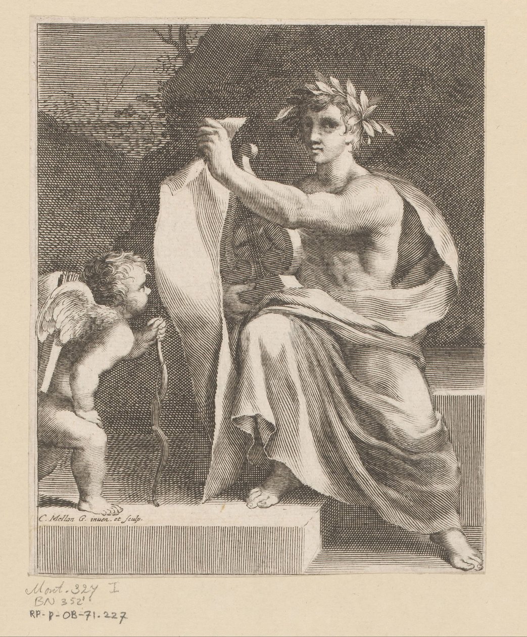 Apollo mit einem Amor von Claude Mellan
