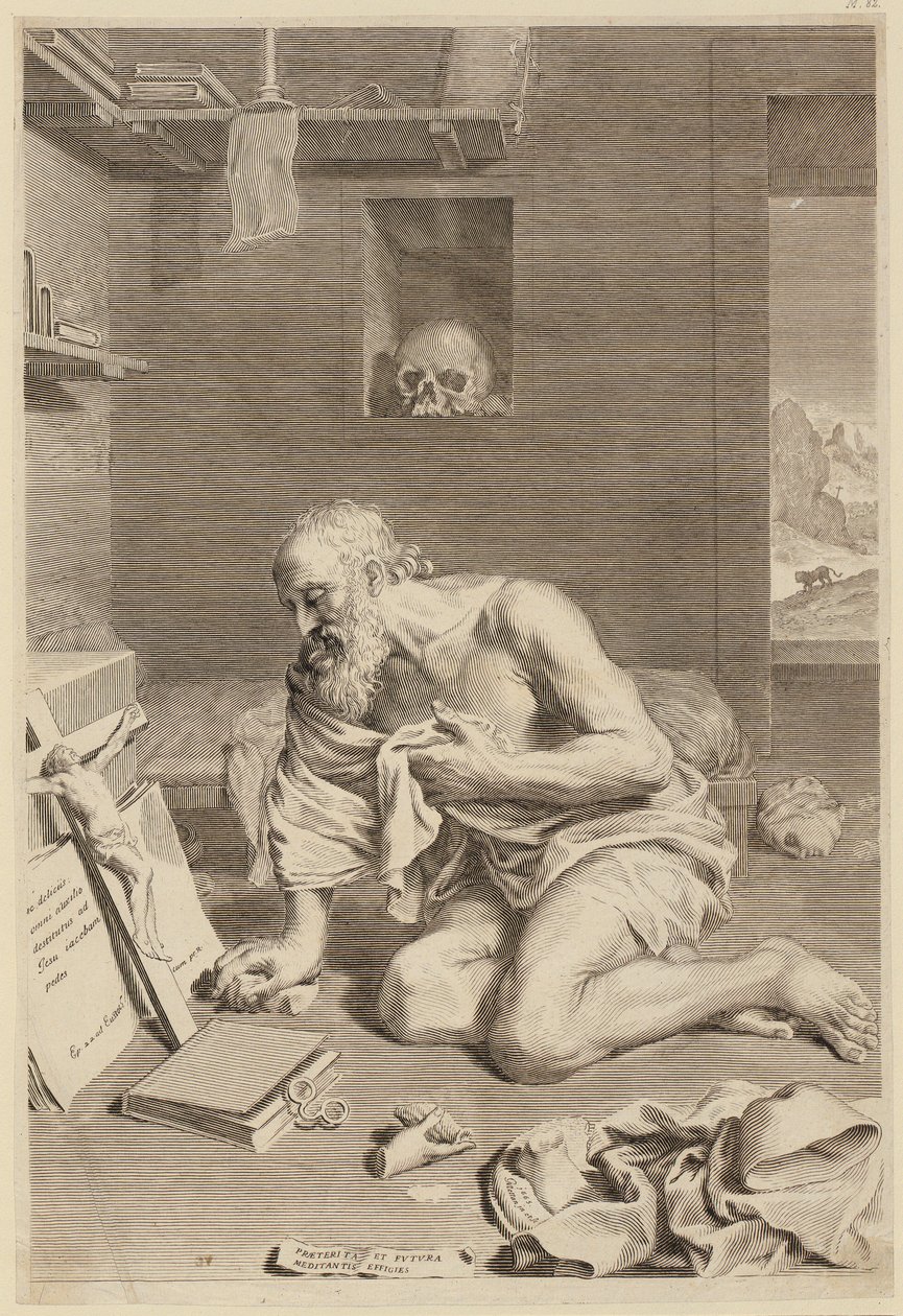 Büssender Heiliger Hieronymus von Claude Mellan