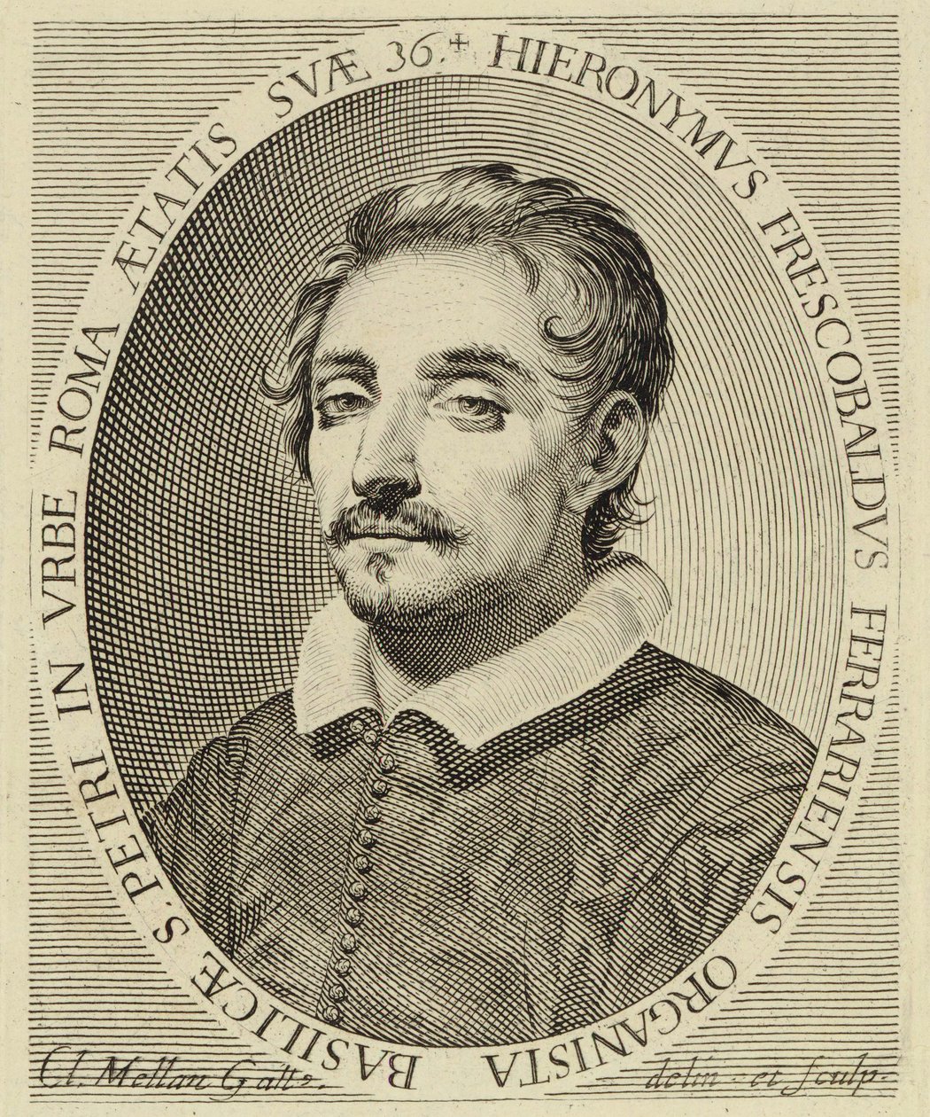 Girolamo Frescobaldi (1583-1643), Gravur von Claude Mellan (1619) von Claude Mellan