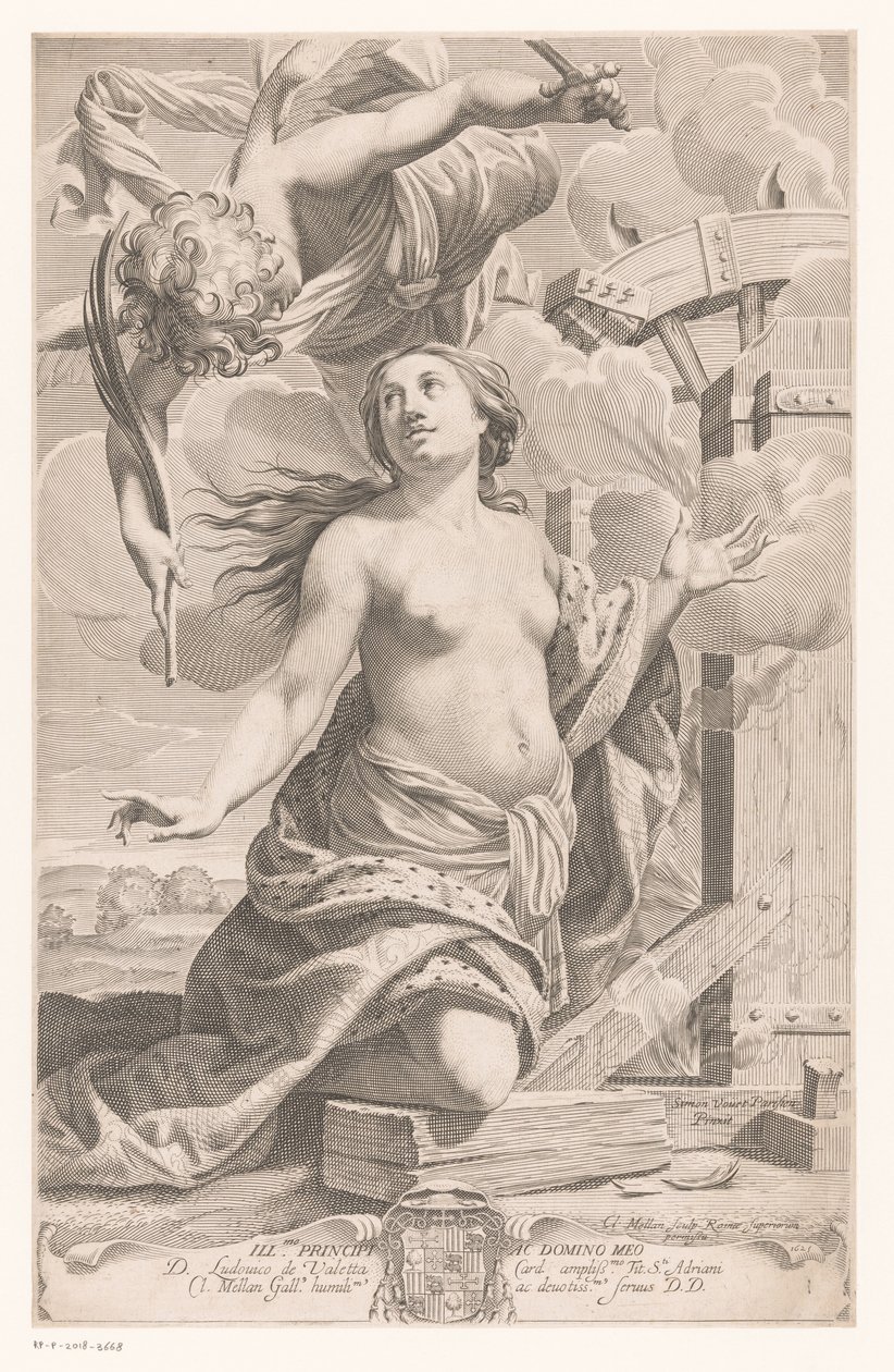 Heilige Katharina von Alexandrien von Claude Mellan