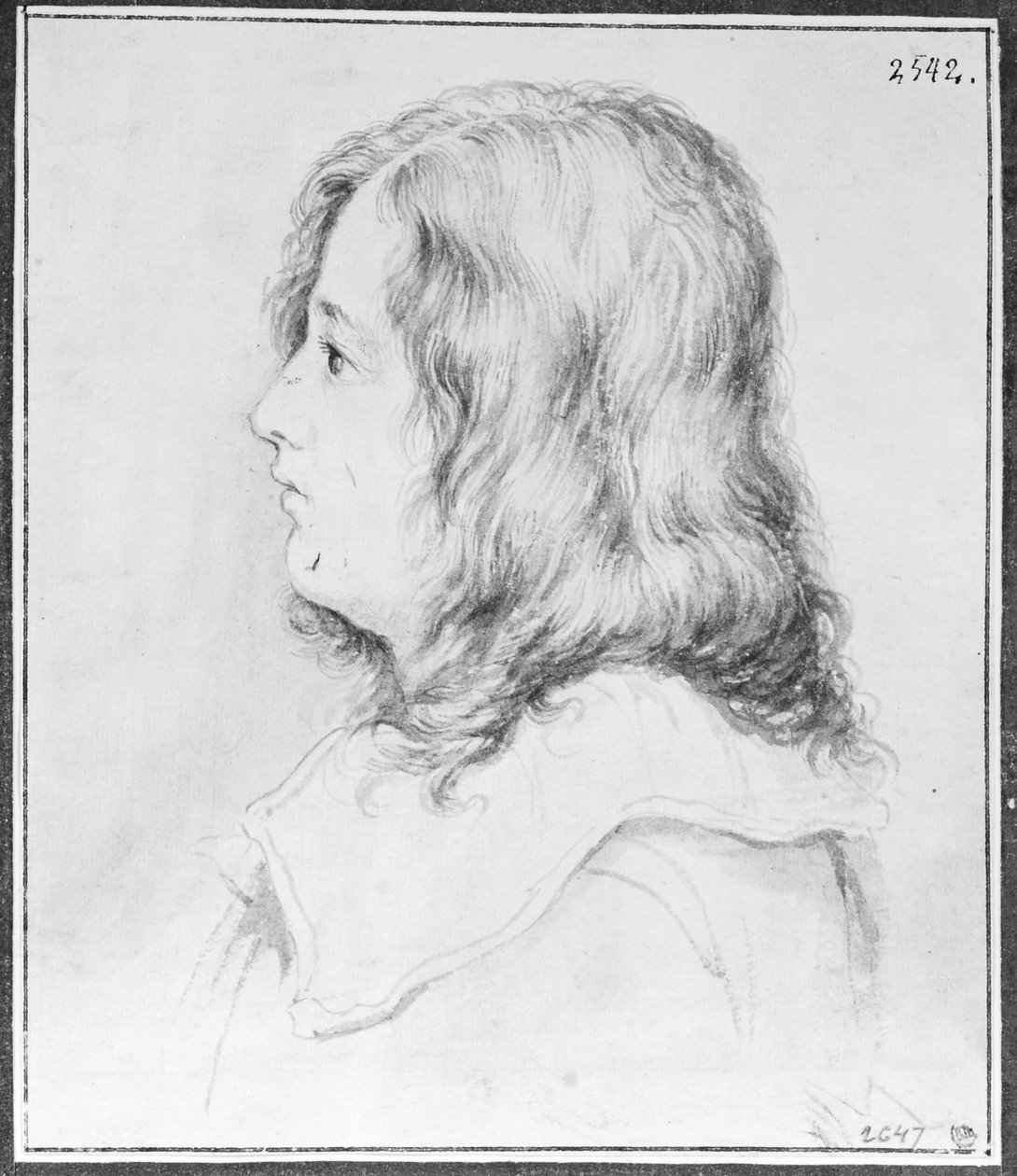 Ein Gentleman mit langem Haar von Claude Mellan