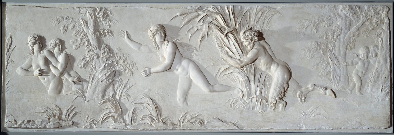 Pan verfolgt Syrinx unter dem Blick von Amor. Flachrelief von Claude Michel genannt Clodion (1738-1814). Um 1782 Paris, Louvre Museum von Claude Michel Clodion