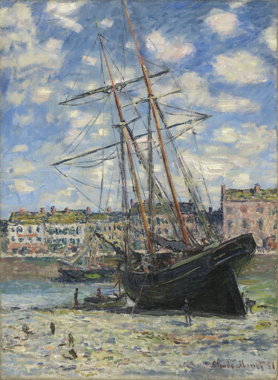 Boot bei Ebbe von Claude Monet
