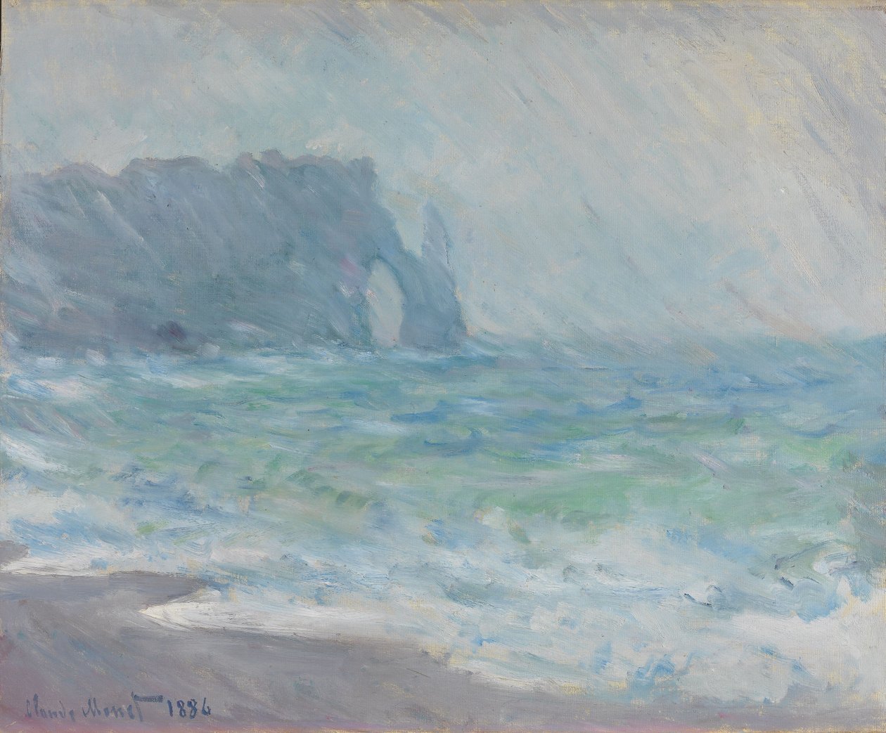 Étretat im Regen von Claude Monet