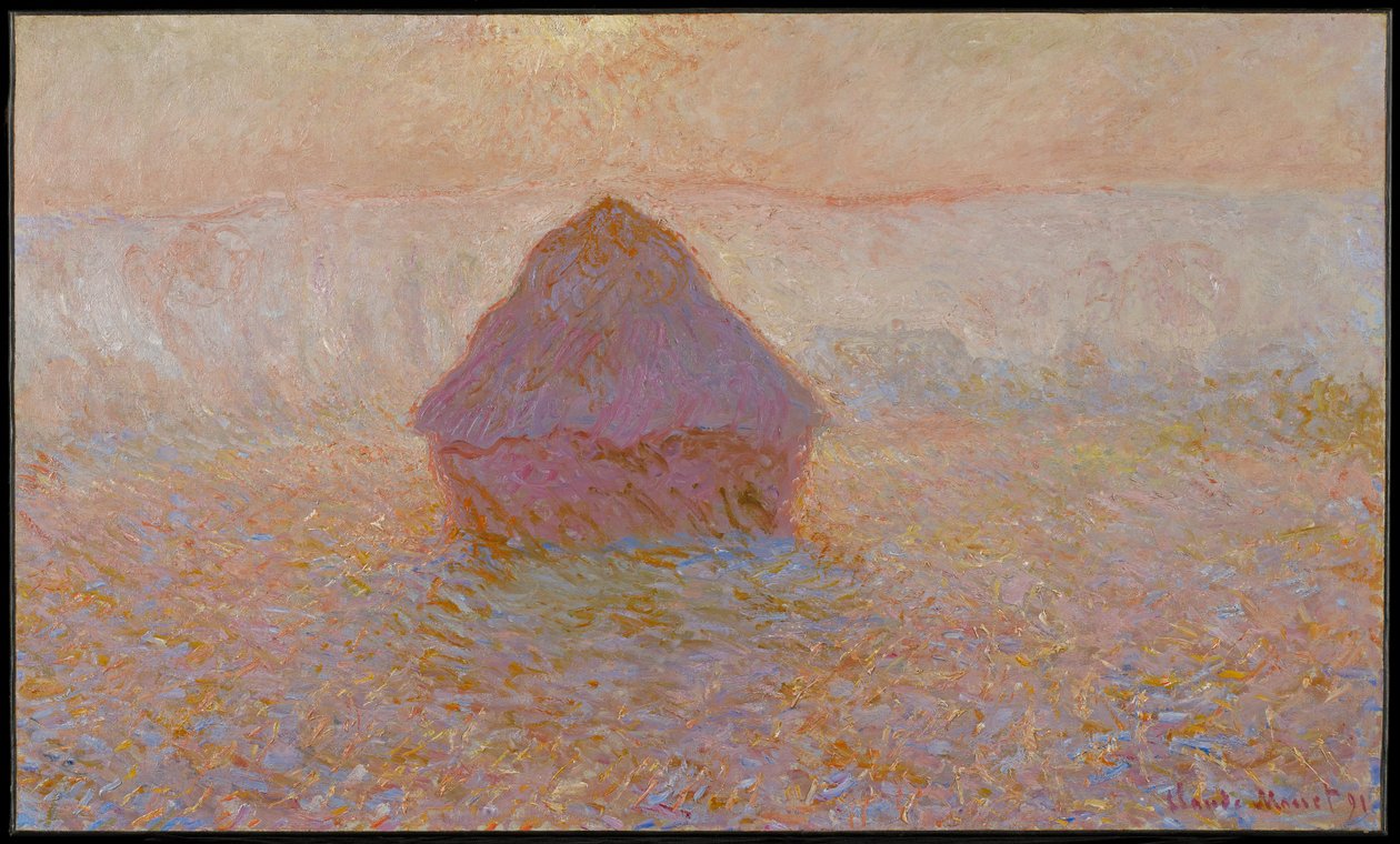 Getreideschober, Sonne im Nebel von Claude Monet