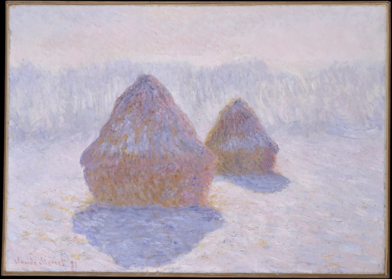 Heuhaufen (Schnee- und Sonneffekt) von Claude Monet