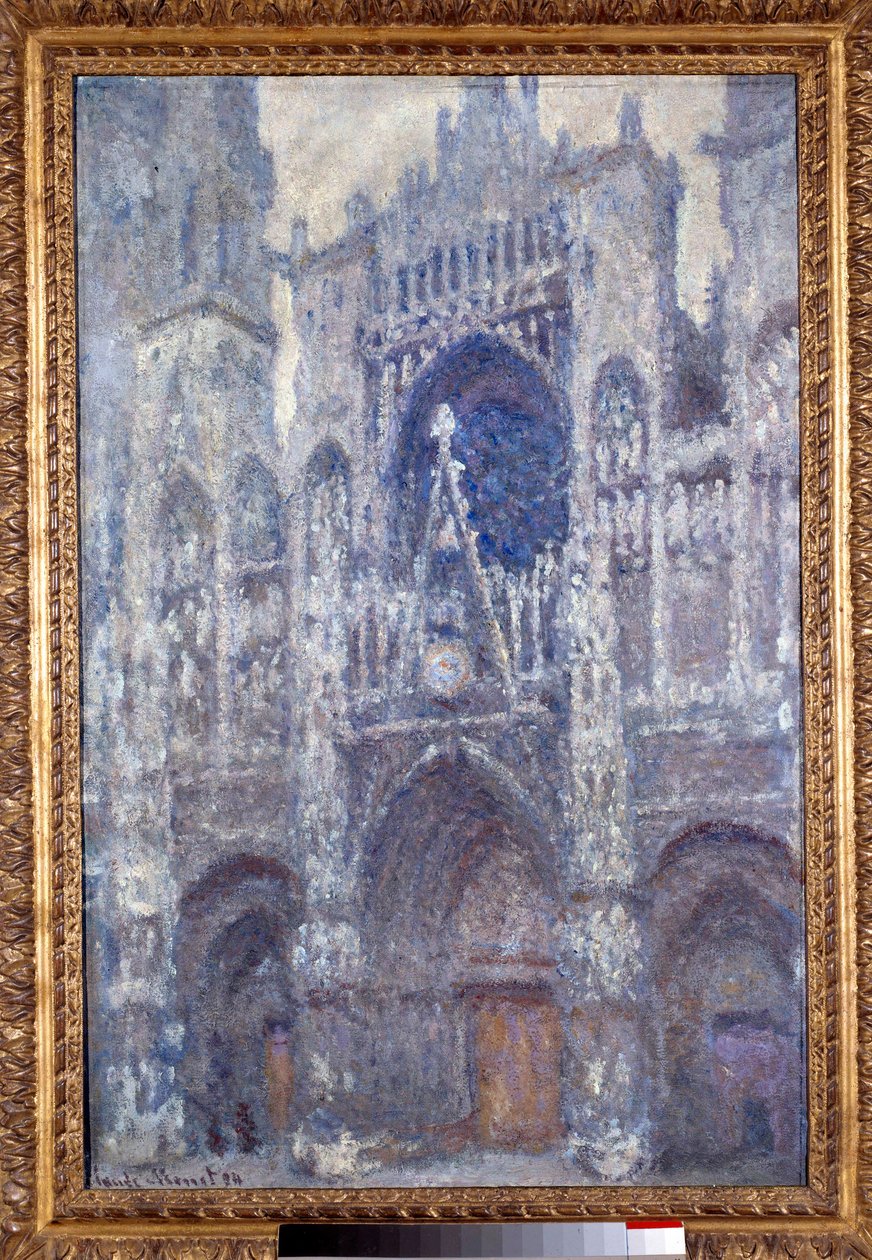 Die Kathedrale Notre Dame de Rouen, das Portal, graues Wetter, Harmonie in Grau von Claude Monet