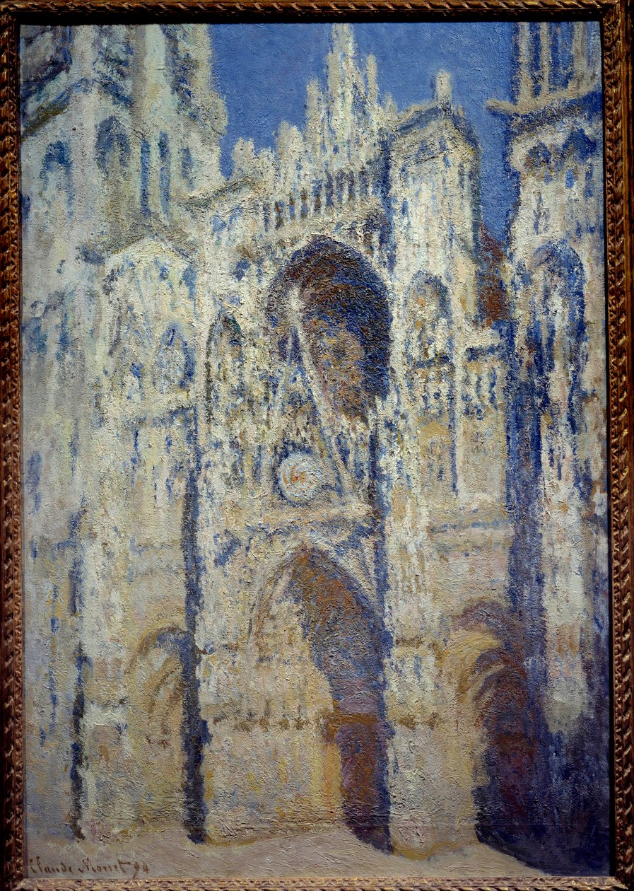 Die Kathedrale von Rouen, das Portal und der Turm Saint Romain, volles Sonnenlicht, Harmonie in Blau und Gold von Claude Monet