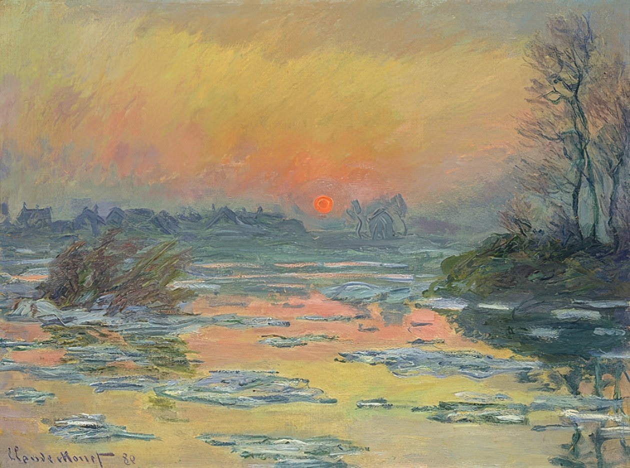 Sonnenuntergang über der Seine von Claude Monet
