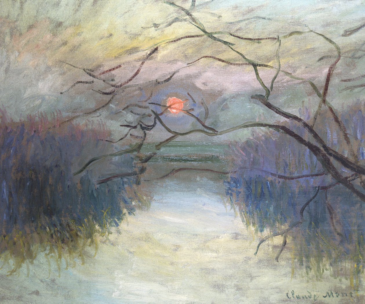 Sonnenuntergang an der Seine bei Vétheuil von Claude Monet