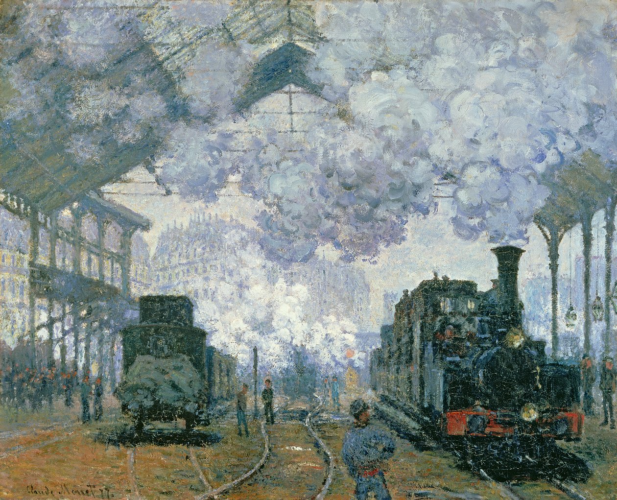 Der Gare Saint-Lazare: Ankunft eines Zuges von Claude Monet