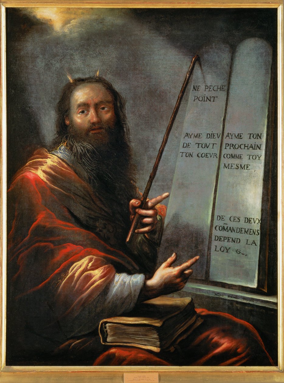 Moses mit den Gesetzestafeln von Claude Vignon