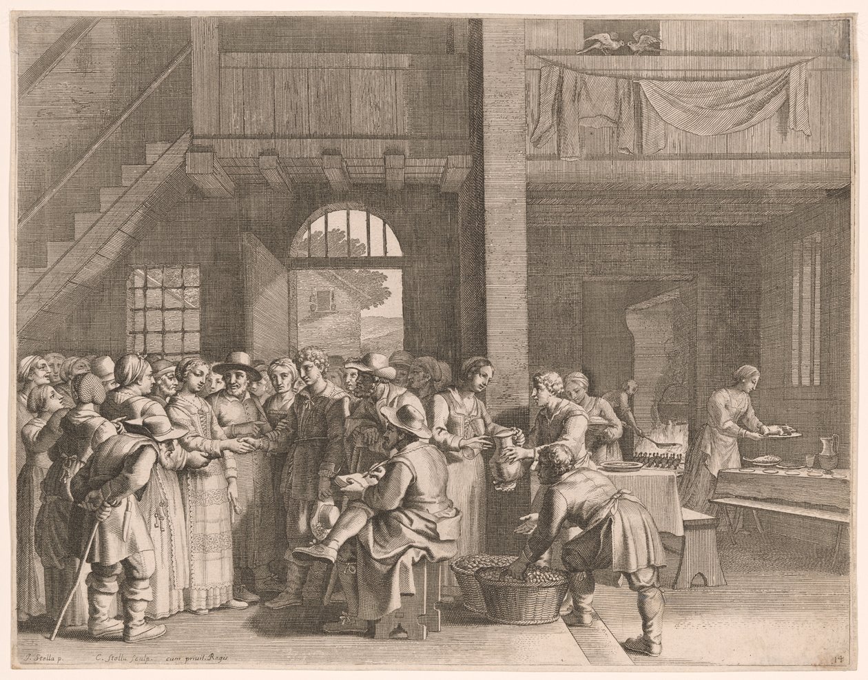 Die Verlobung, Tafel 14 aus Pastorales von Claudine Bouzonnet Stella