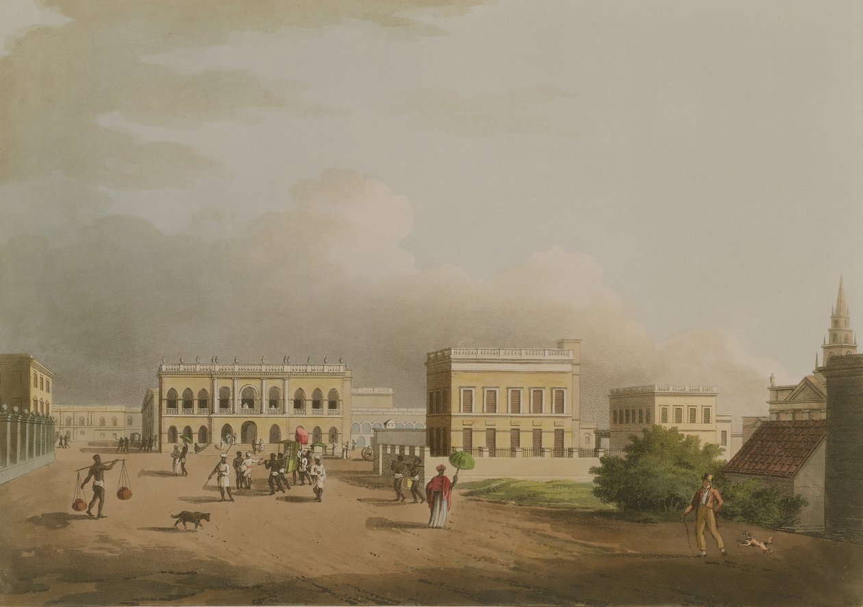 Das Alte Gerichtsgebäude, Kalkutta, Tafel 17 aus Vierundzwanzig Ansichten in Hindostan, graviert von Harradon, veröffentlicht von Edward Orme (1774-ca.1820) 1805 von Colonel Francis Swain Ward
