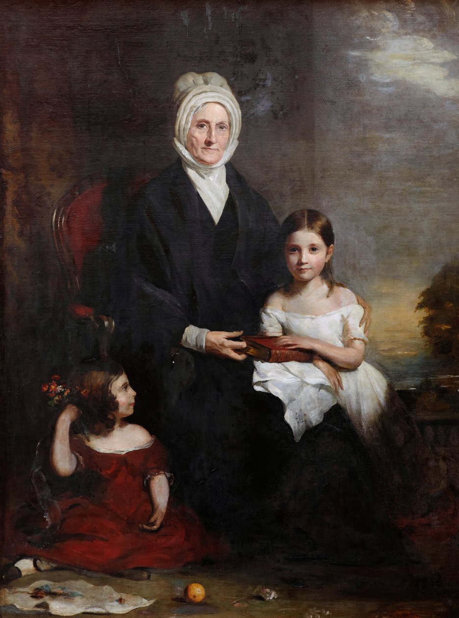 Elizabeth Cheape von Rossie und ihre Enkelinnen, ca. 1843 von Colvin Smith