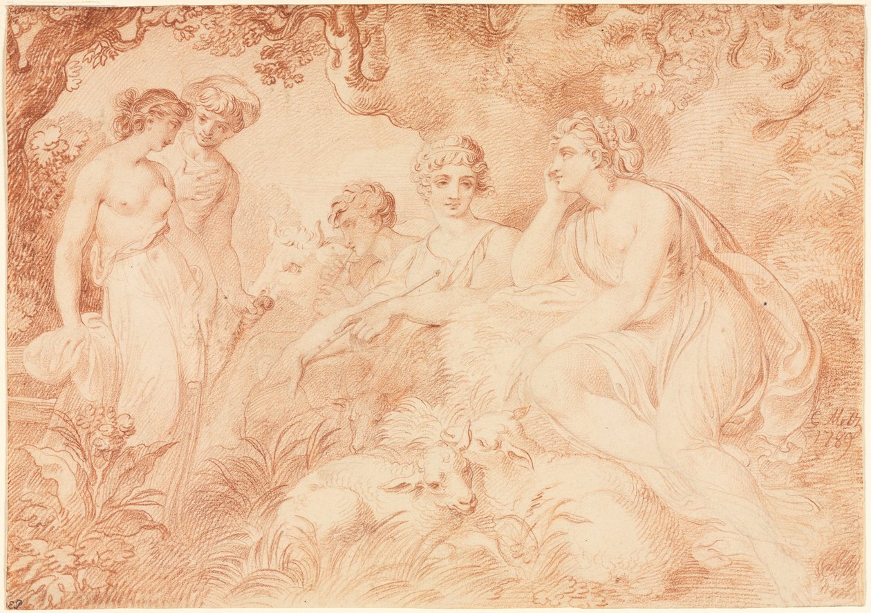 Hirten und Hirtinnen, 1789 von Conrad Martin Metz