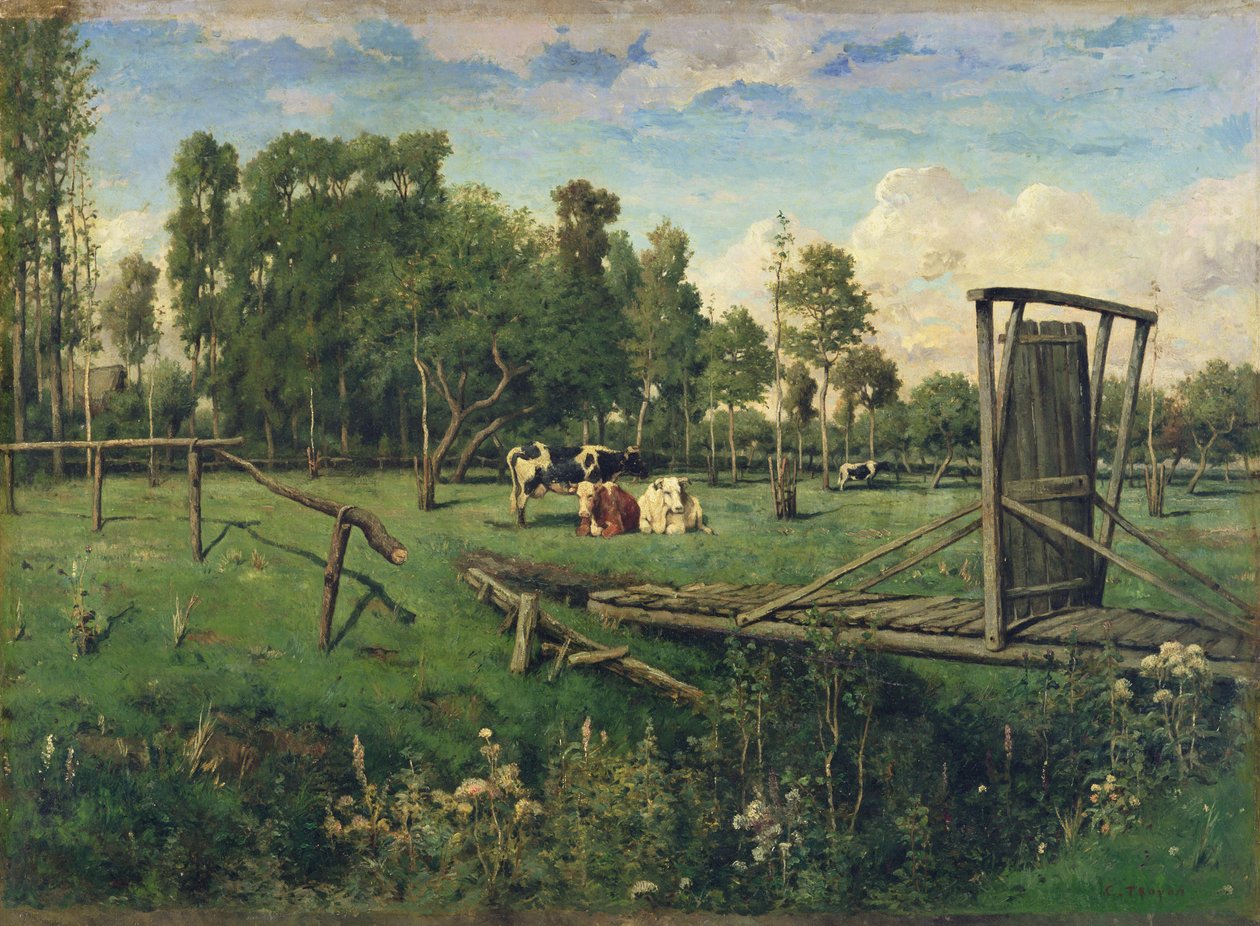 Eine Weide in der Normandie von Constant Emile Troyon