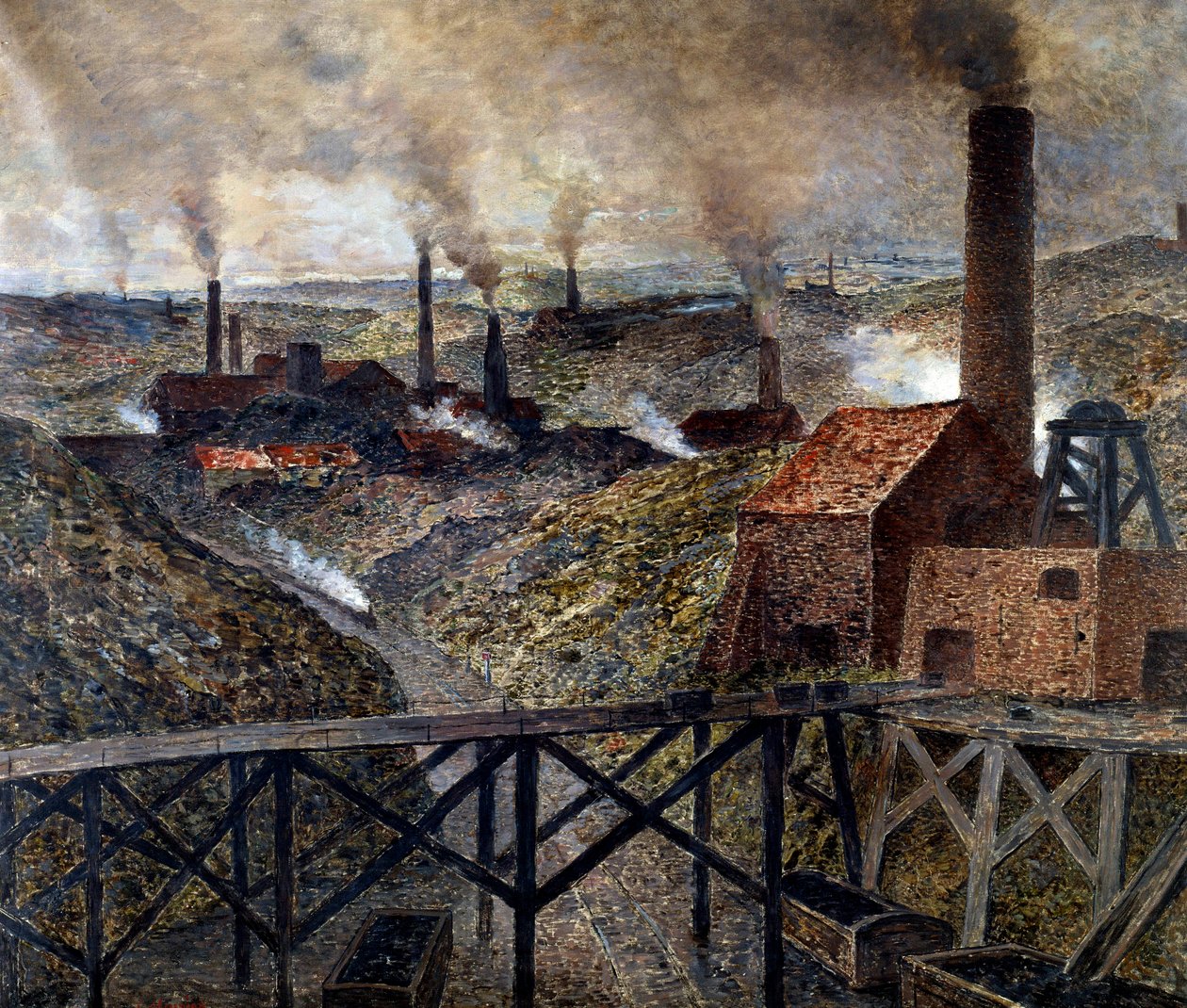 Im Schwarzen Land Industrielandschaft mit Fabriken und Schornsteinen von Constantin Emile Meunier