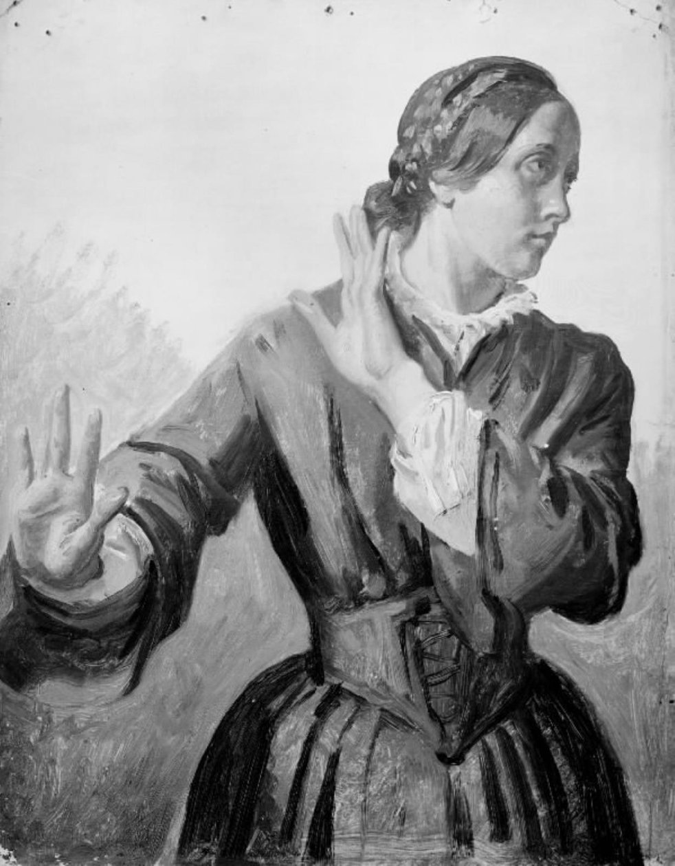 Studie einer jungen Frau (Thora Købke) von Constantin Hansen