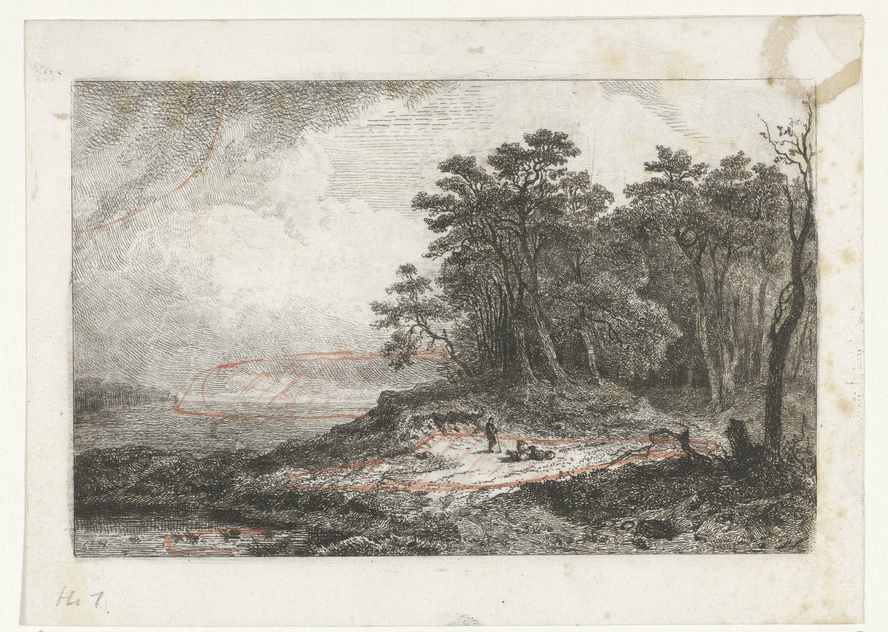 Landschaft mit Hirte von Constantinus Cornelis Huysmans