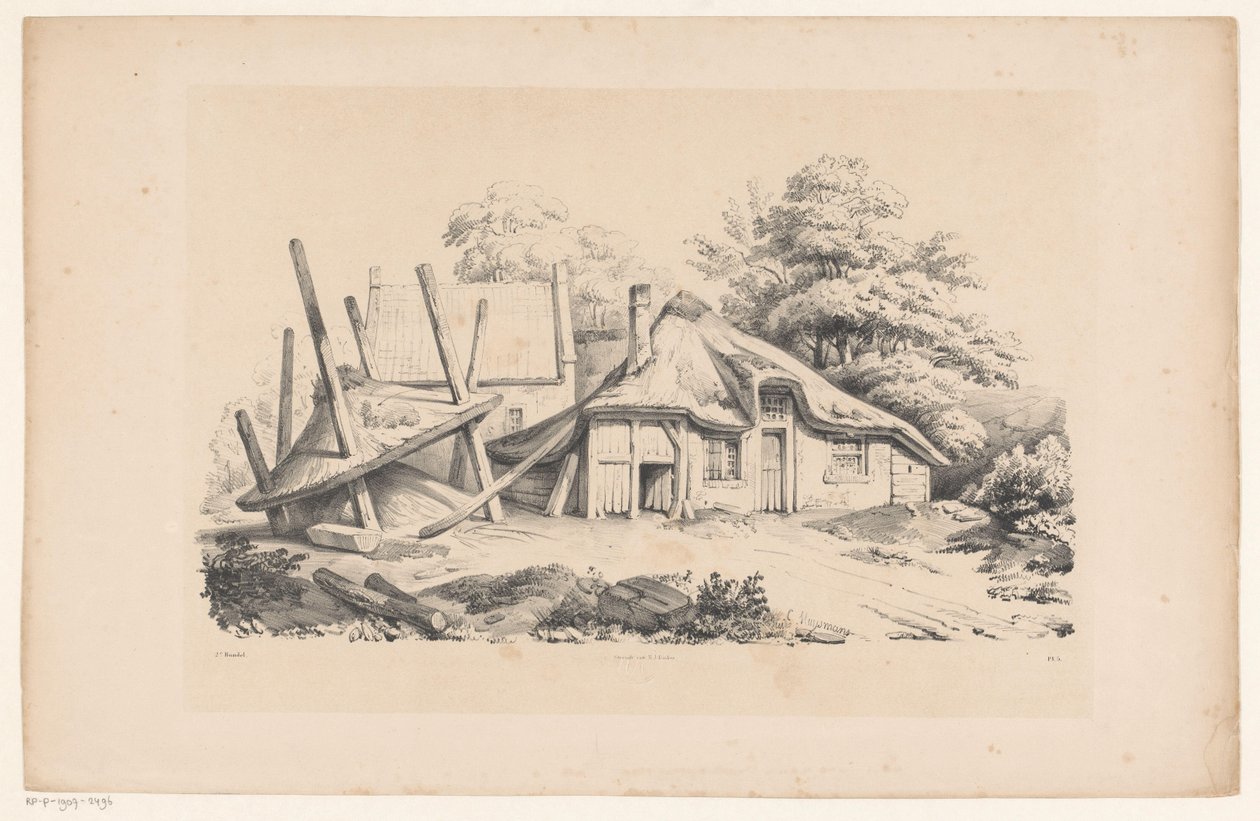 Verfallener Bauernhof von Constantinus Cornelis Huysmans