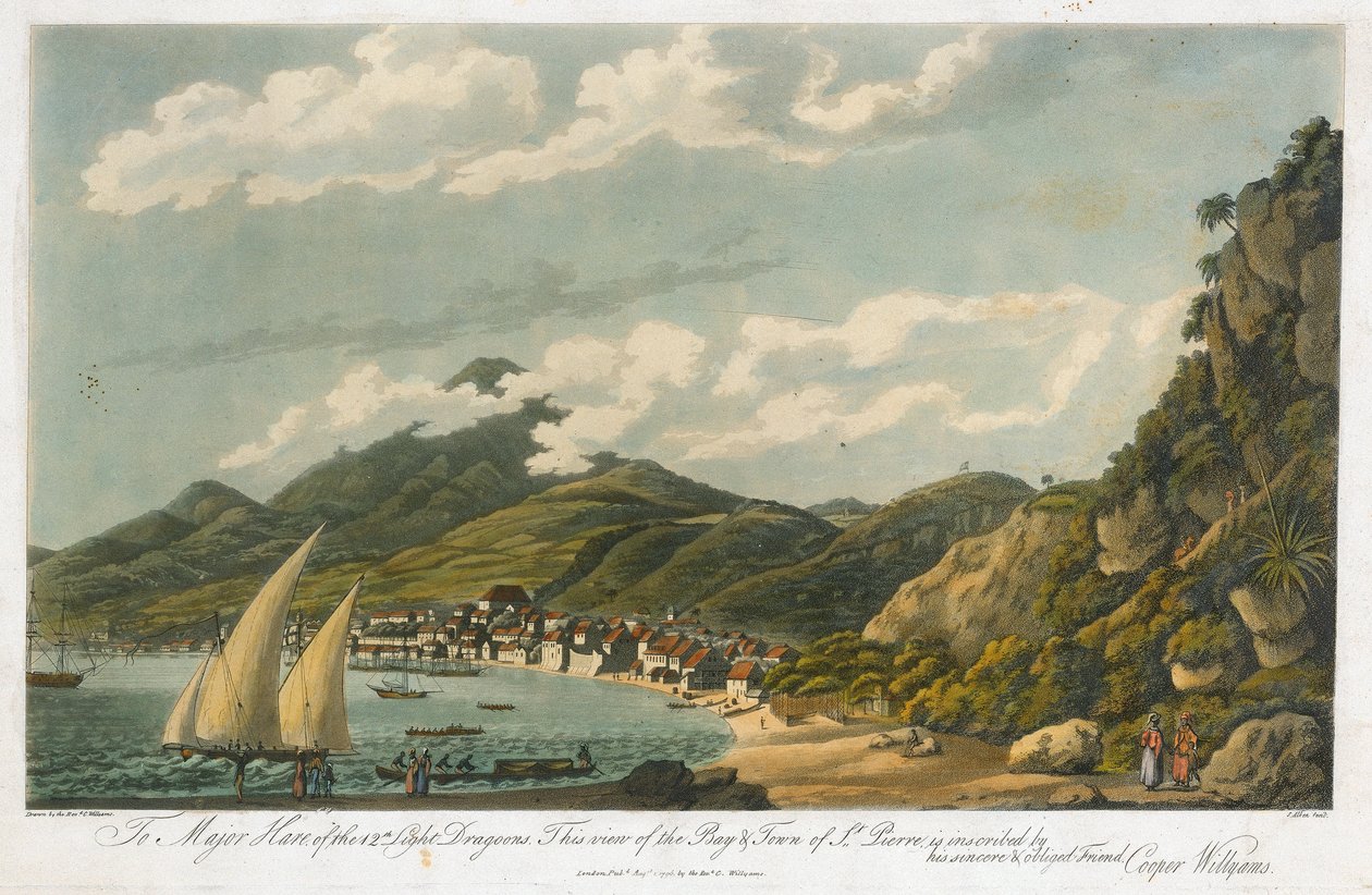 Blick auf die Bucht und die Stadt Saint Pierre (Martinique) von Cooper (after) Willyams