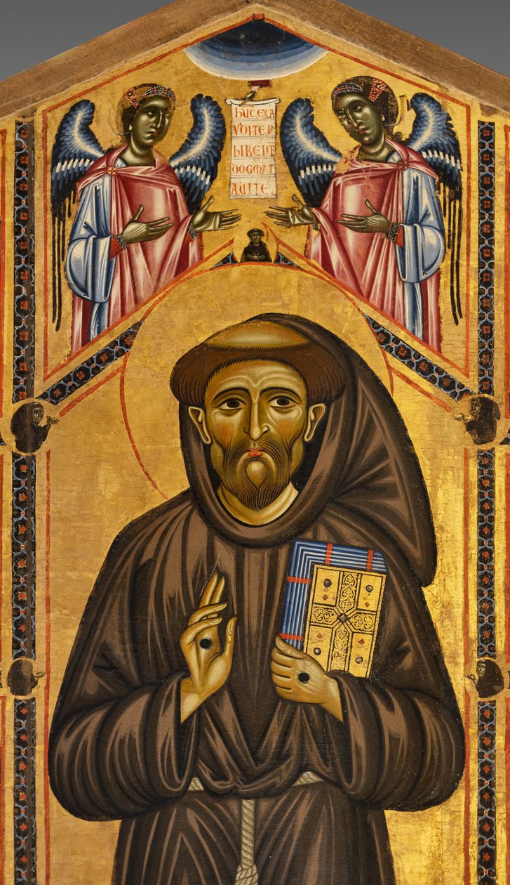 Bardi St. Franziskus Altarbild und zwanzig Geschichten seines Lebens, Die Bardi-Kapelle, Detail des Heiligen und der Engel von Coppo di Marcovaldo
