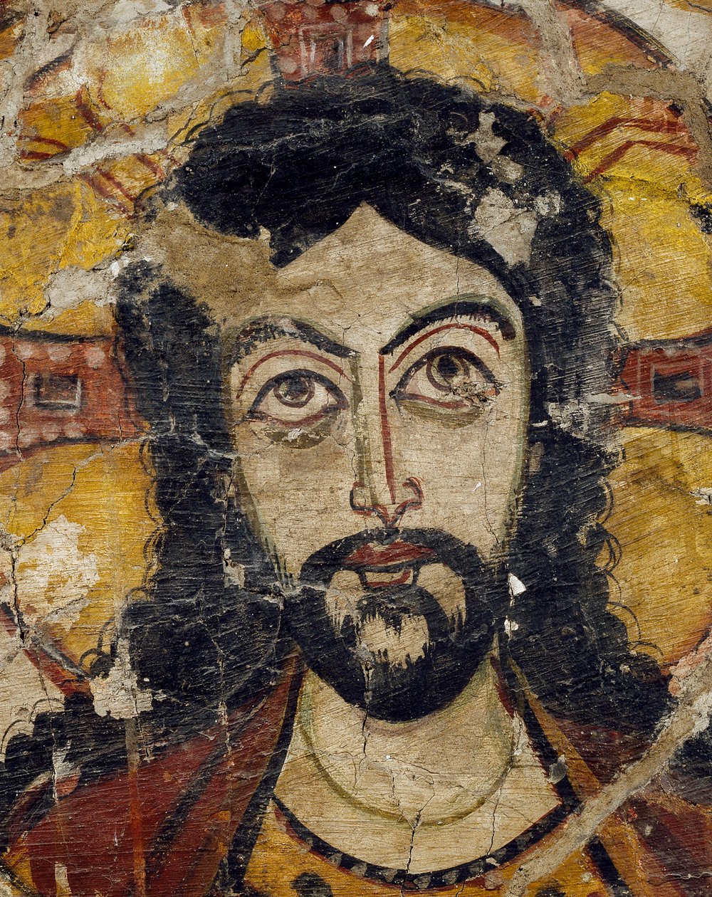 Kopf Christi, unterstützt von zwei Engeln, 6.-7. Jahrhundert (Detail) von Coptic Coptic
