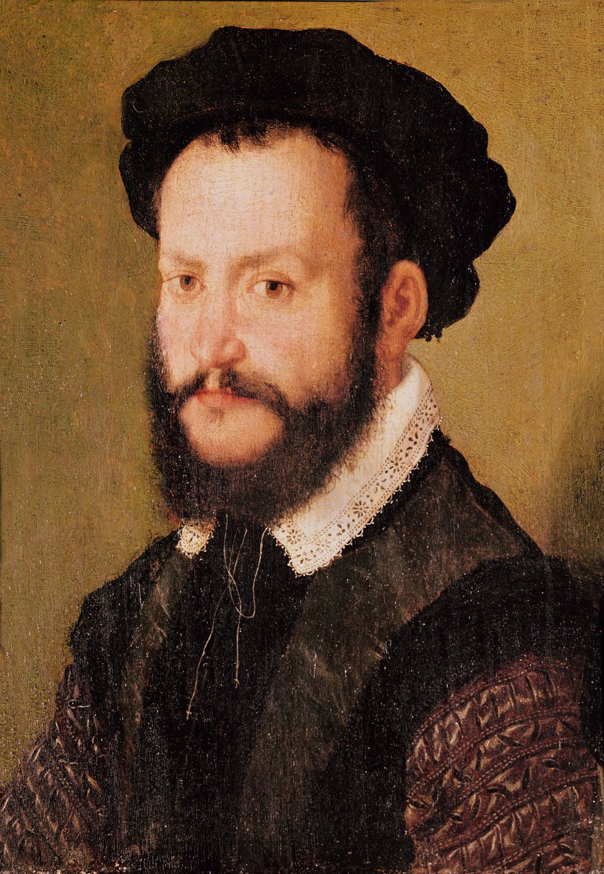 Porträt eines Mannes mit braunen Haaren, um 1560 von Corneille de Lyon