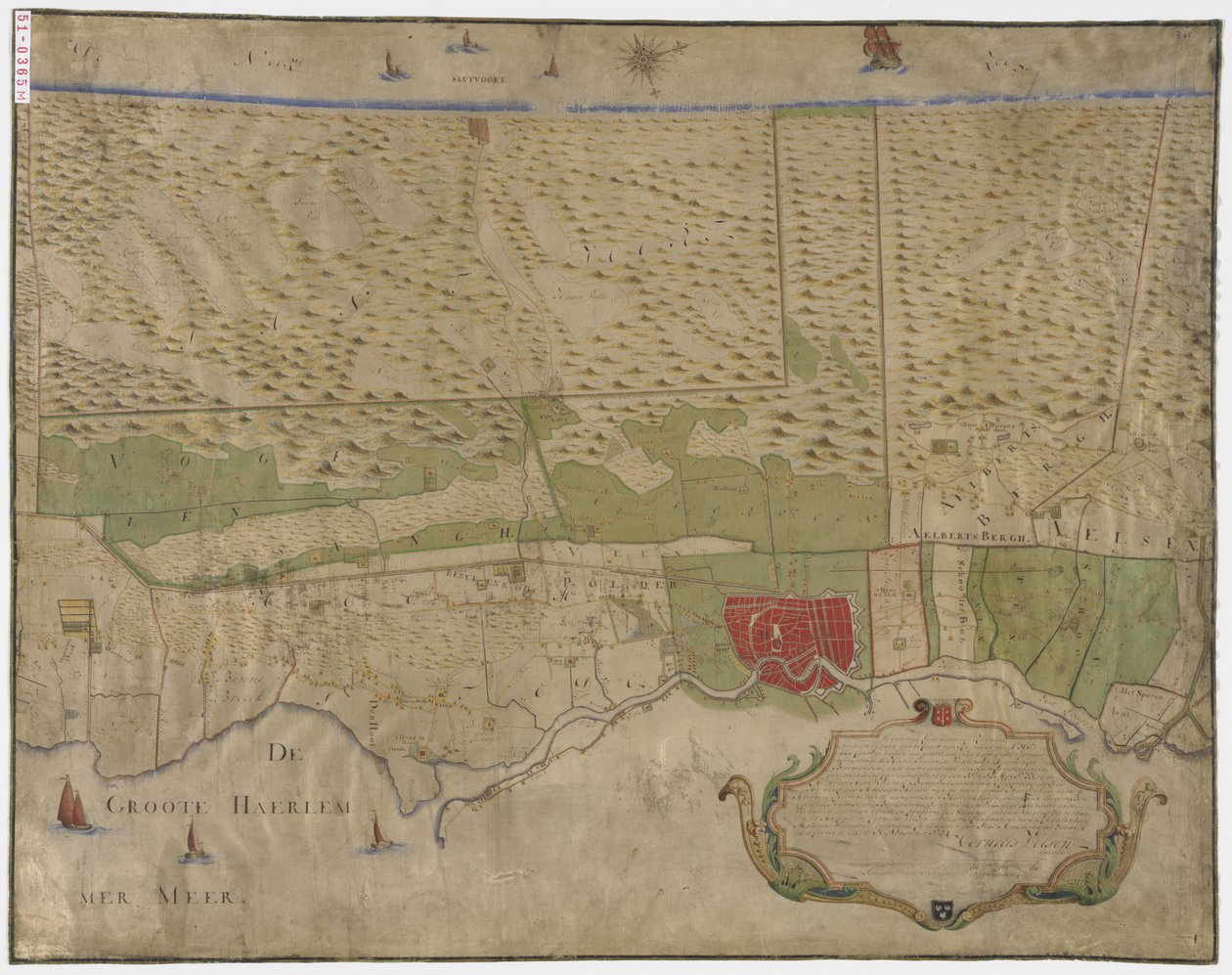 Karte von Haarlem und Umgebung von Cornelis Velsen